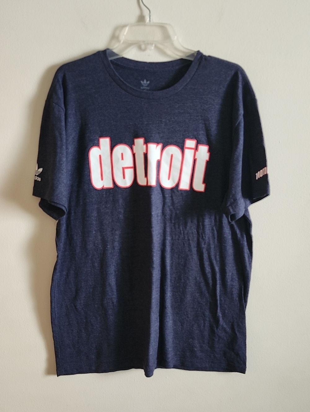 adidas Men's Detroit Graphic Tee - Navy with White & Red Lettering